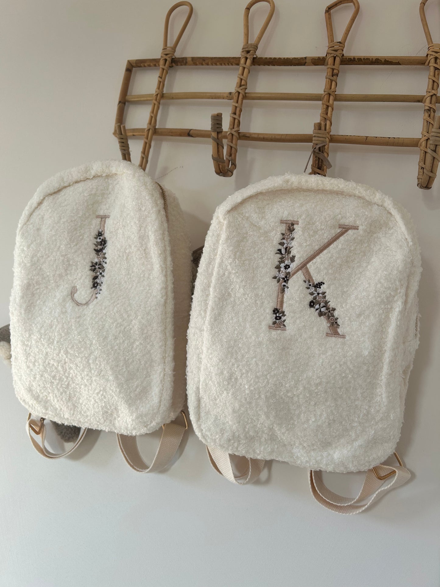 Initialen Teddy Rugzak licht beige