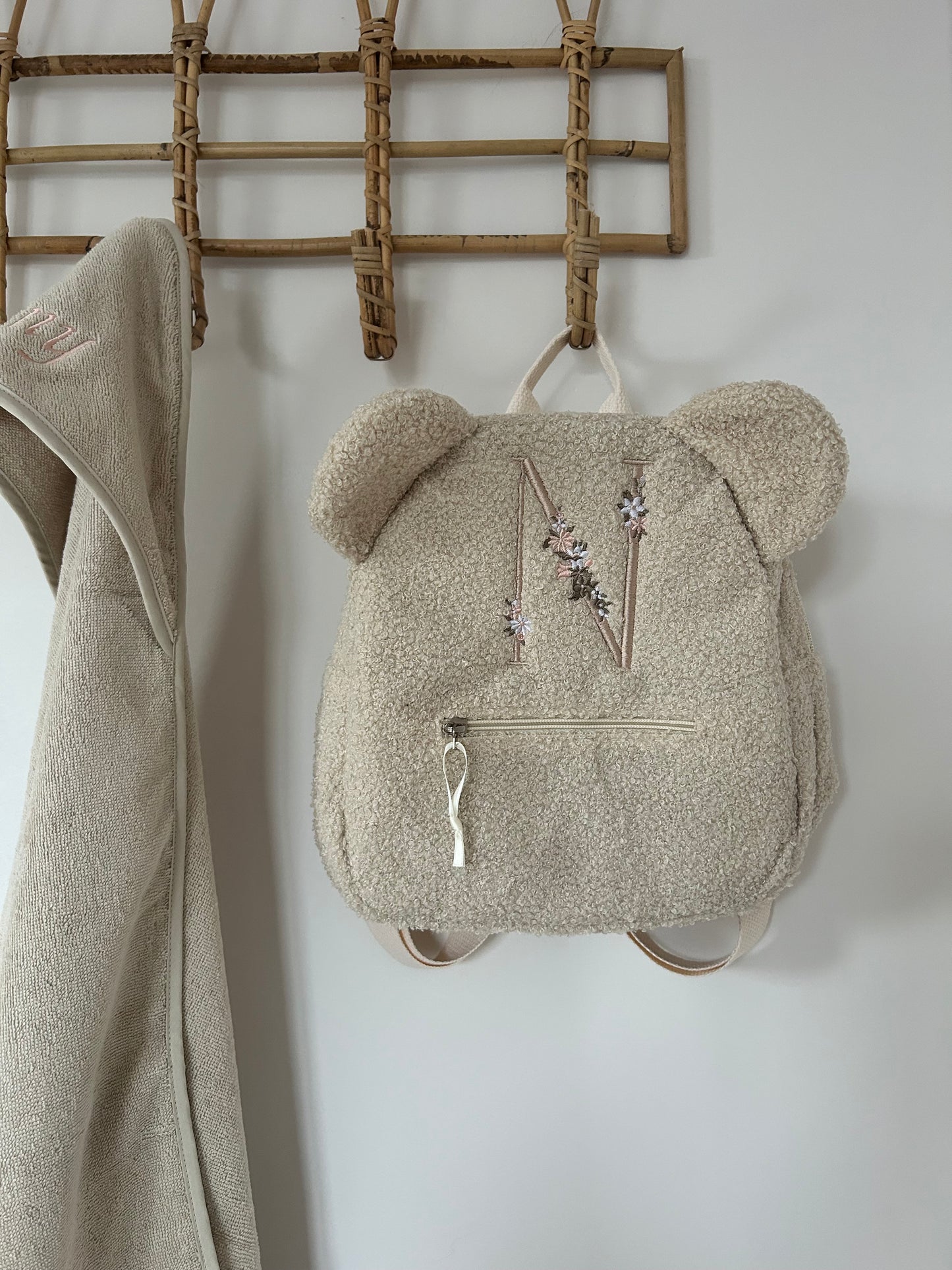 Initialen Teddy Rugzak met oortjes