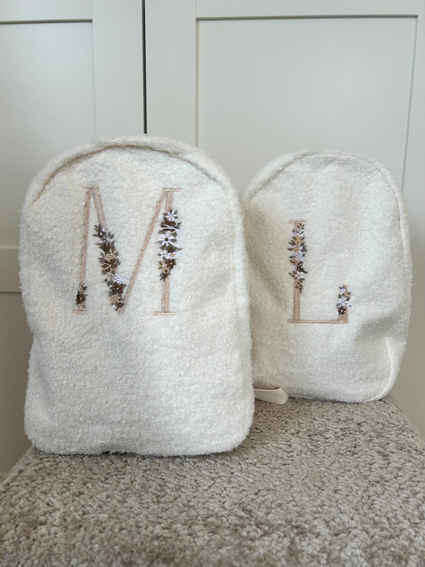 Initialen Teddy Rugzak licht beige