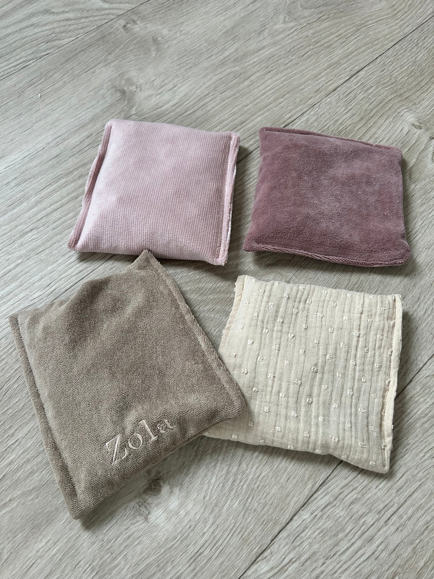 Sensorische pittenzakjes met naam (4 stuks) I Meerdere kleuropties mogelijk