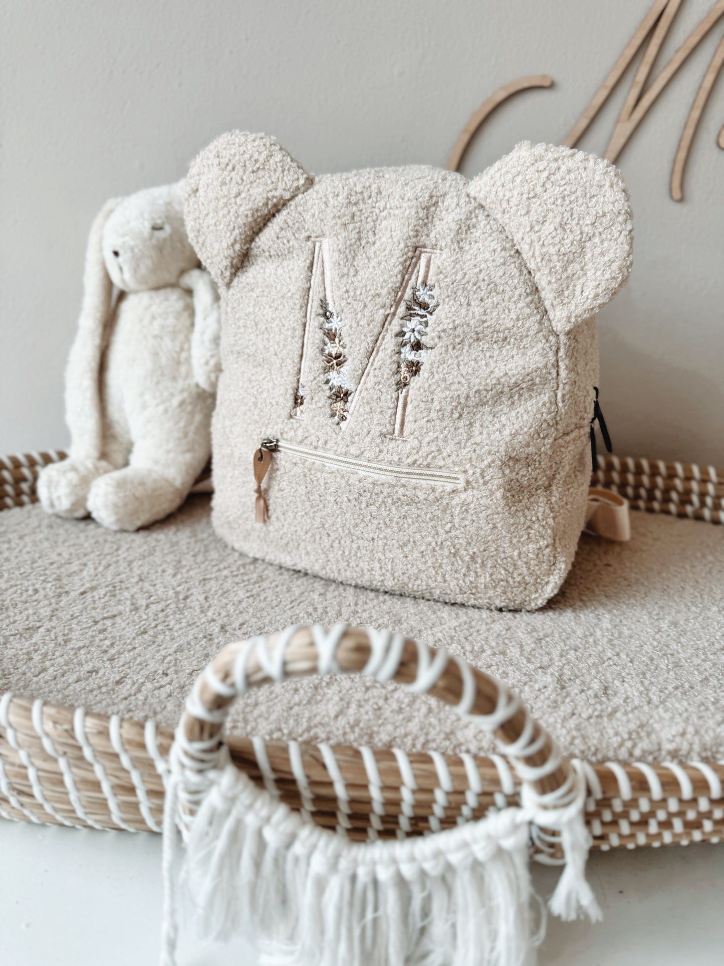 Initialen Teddy Rugzak met oortjes