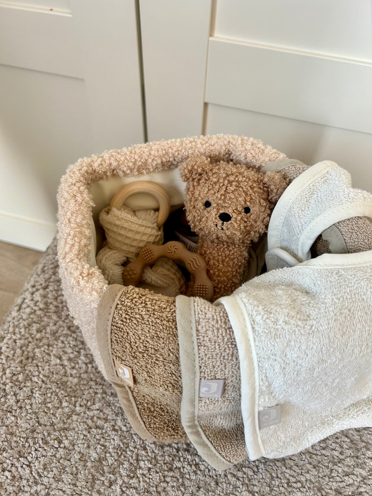 Commodemandje 14 x 18 cm Boucle beige