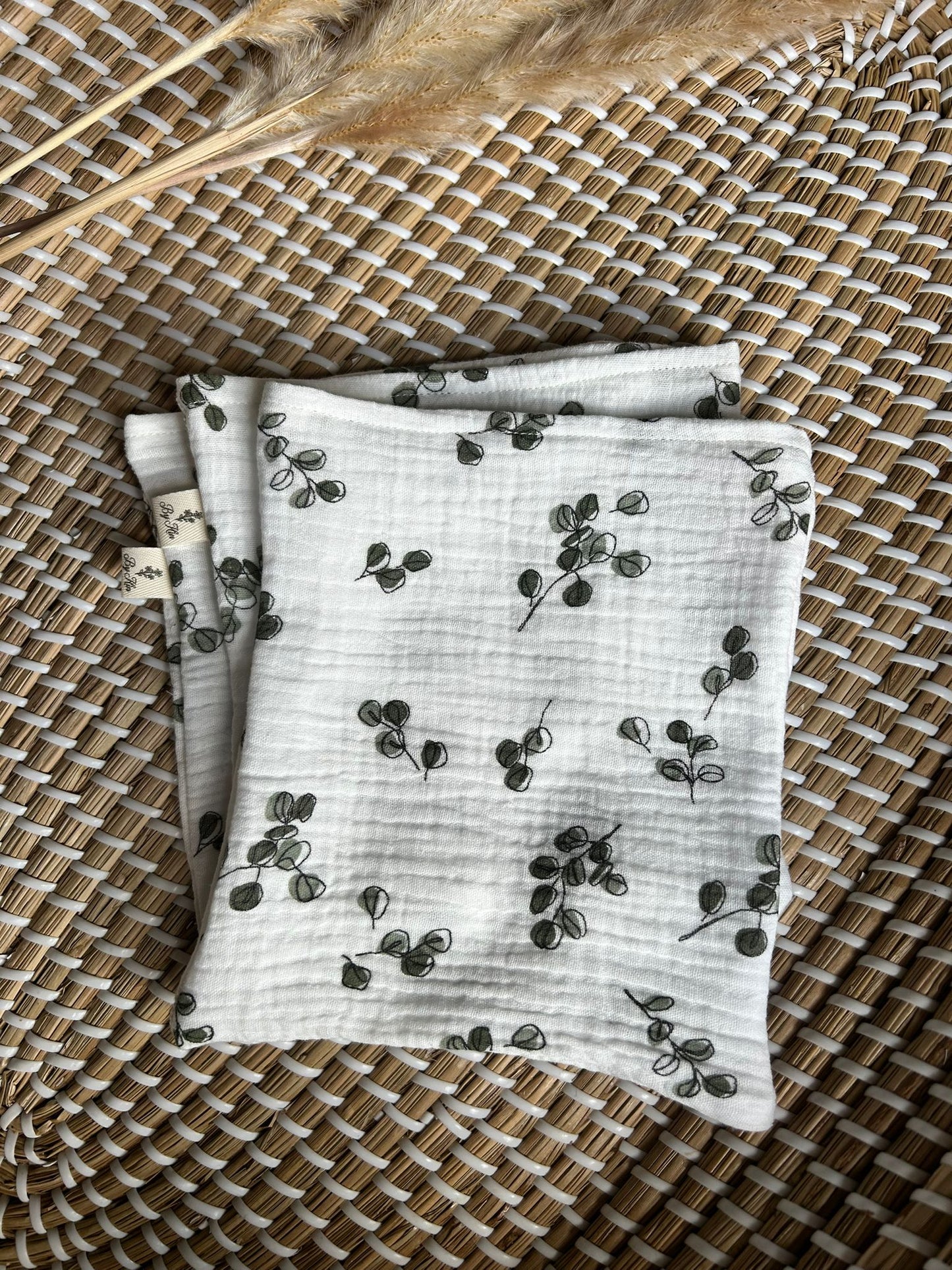 Handgemaakte Hydrofiele washandjes print groen