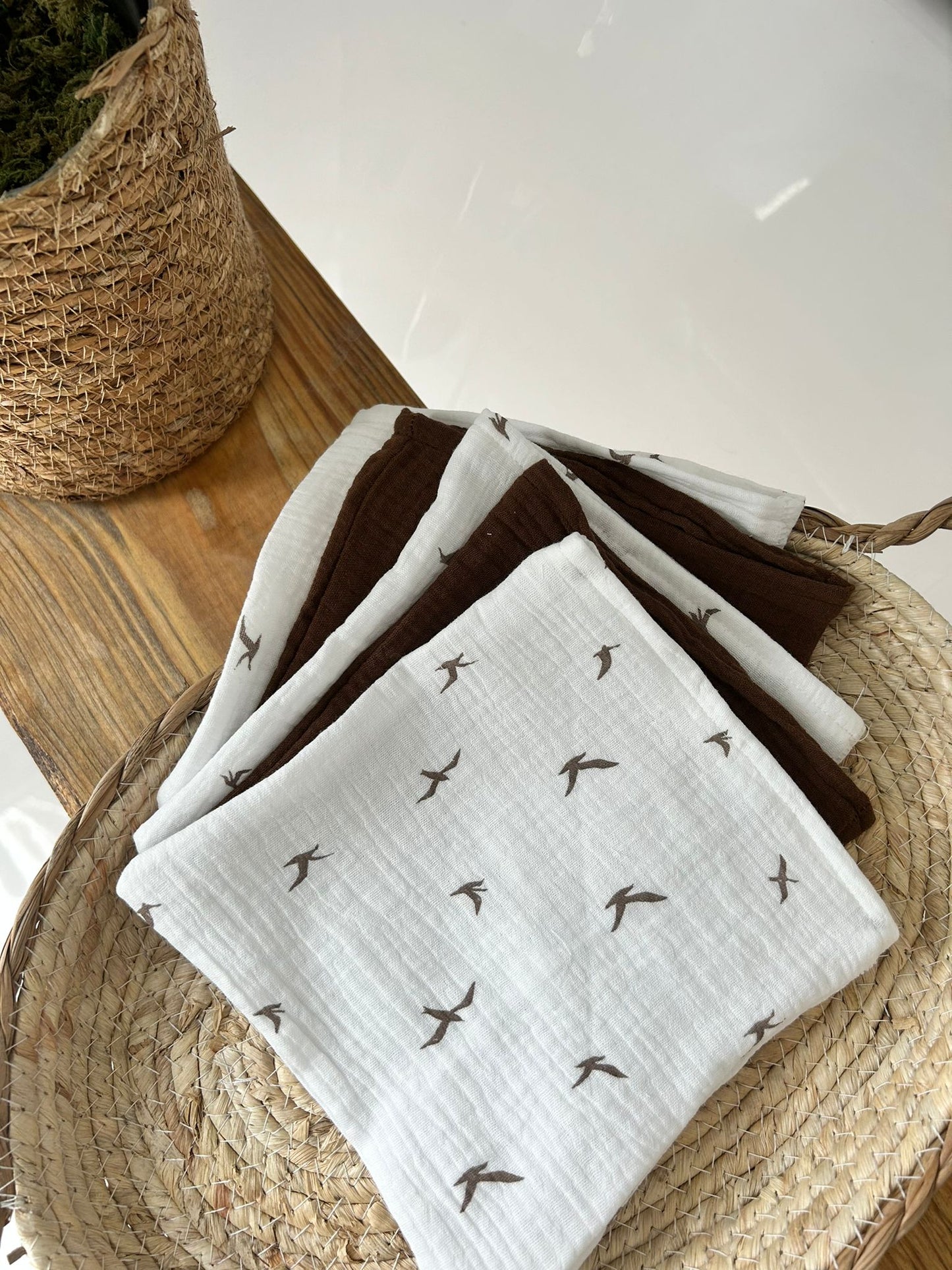 Handgemaakte Hydrofiele washandjes bird