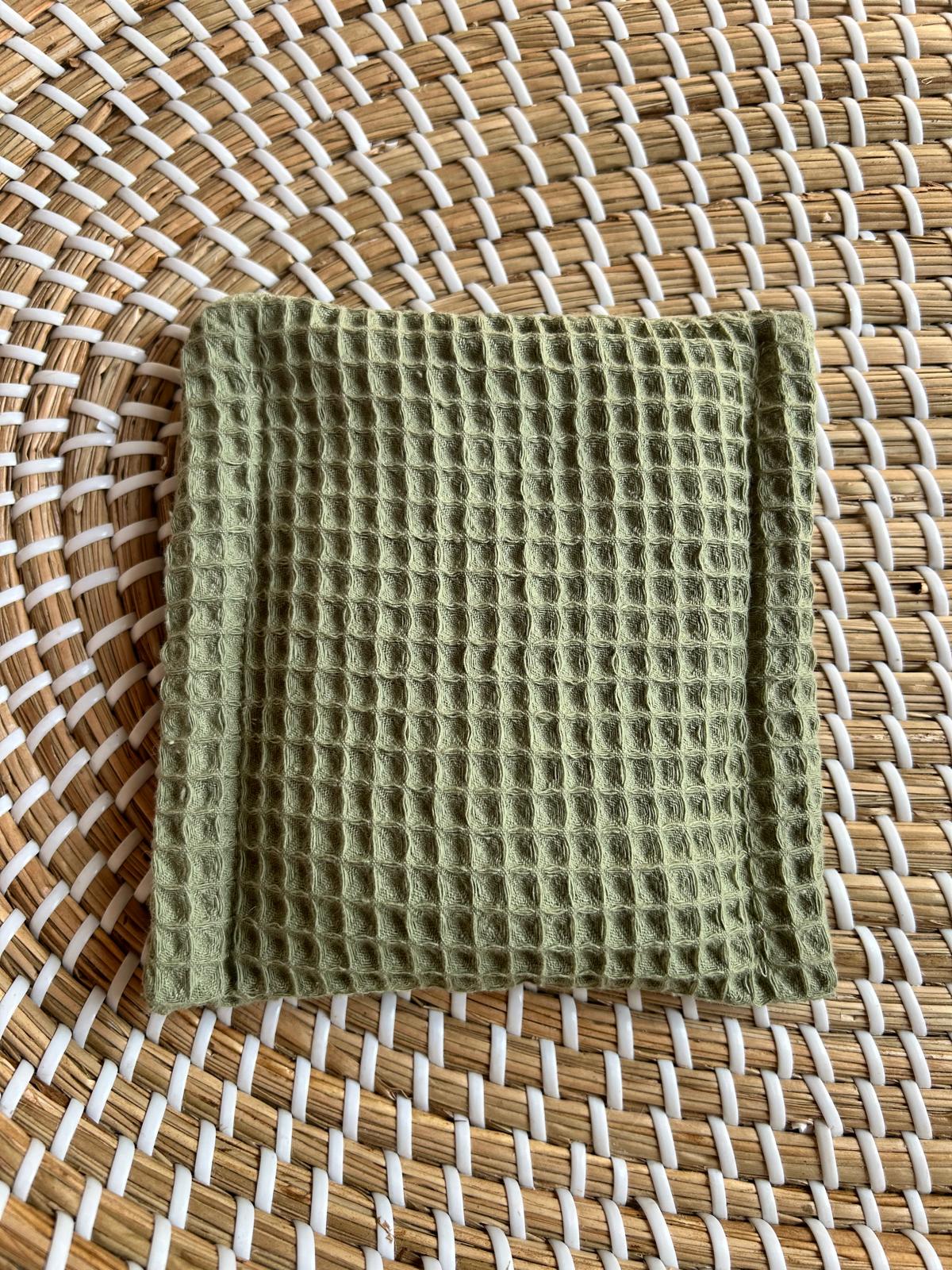 Sensorisch zakje olijfkleur wafel kersenpitten