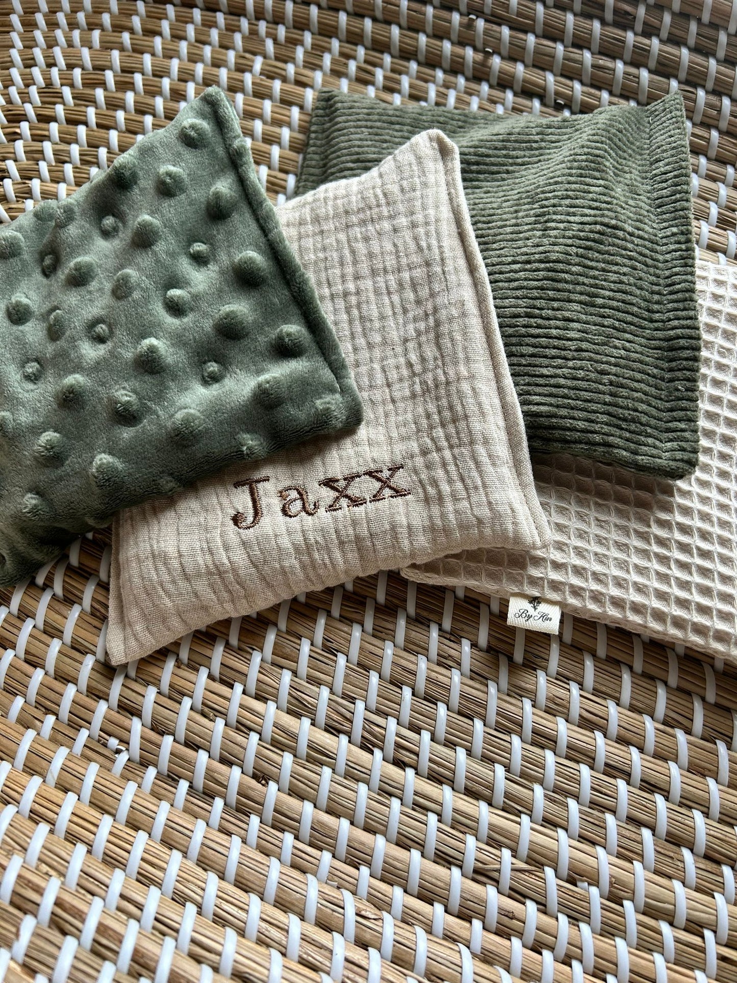 Sensorische pittenzakjes met naam (4 stuks) I Meerdere kleuropties mogelijk