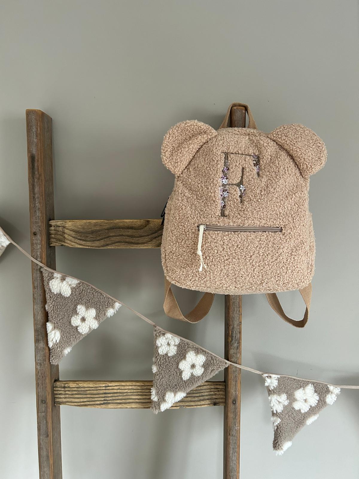 Initialen Teddy Rugzak met oortjes