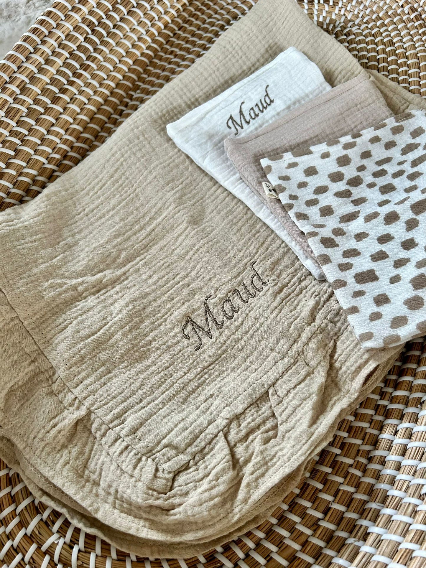 Hydrofiel ruffle beige 80 bij 70 cm