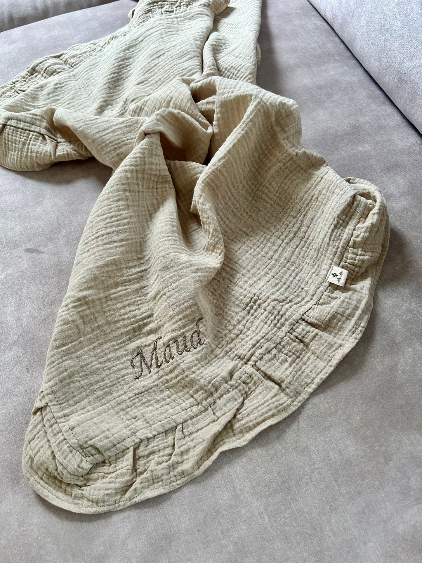 Hydrofiel ruffle beige 80 bij 70 cm