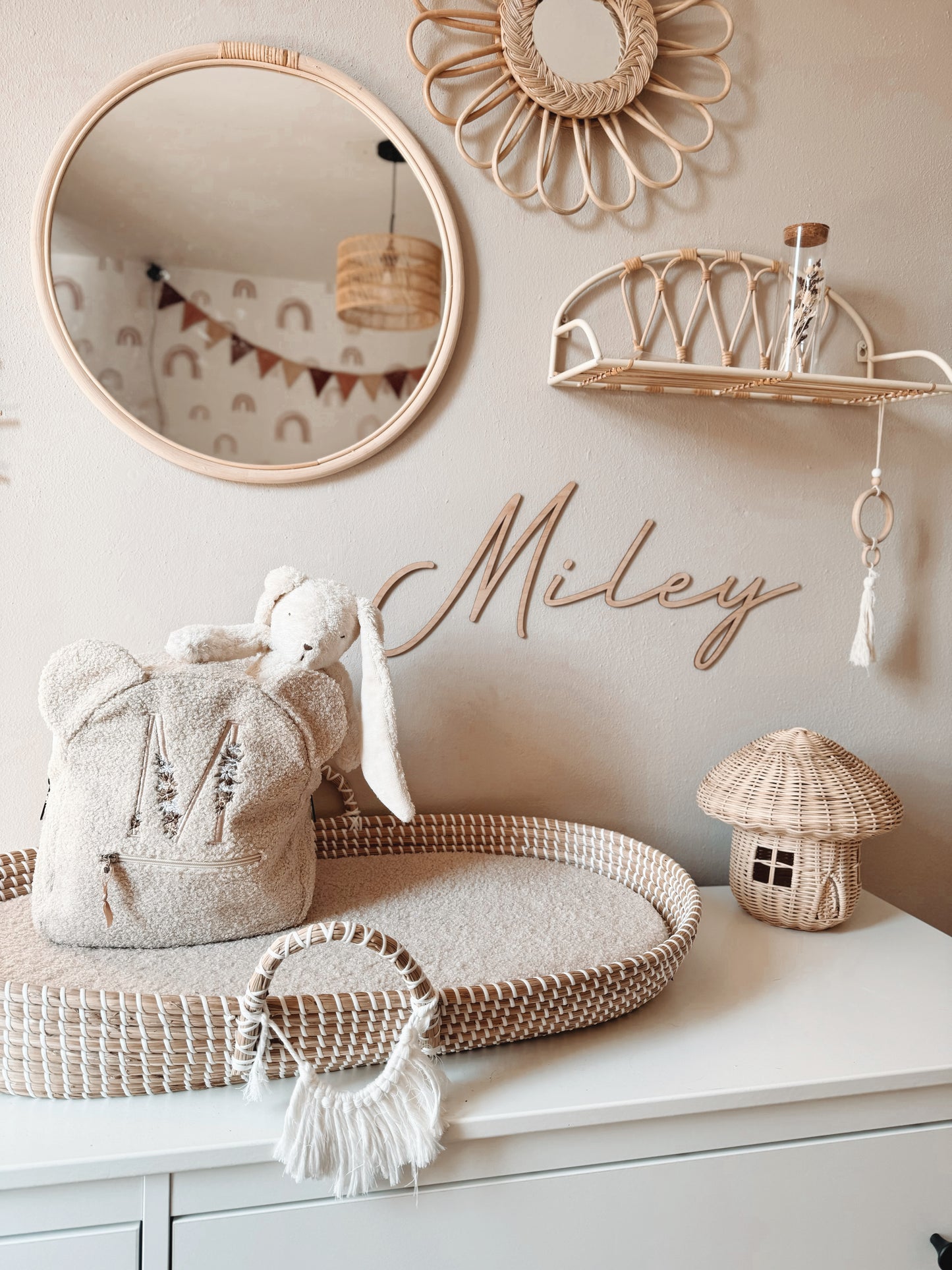 Initialen Teddy Rugzak met oortjes